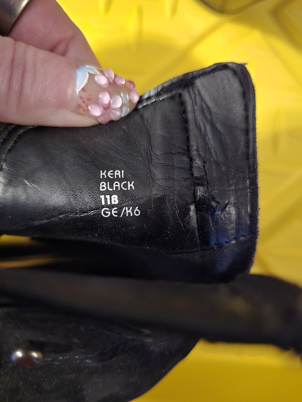 Earth Black Perforated Peep-Toe Heeled Booties - Picture 6 of 6